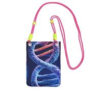 Dna Genetic Helix Cell Phone Purse For Women, Cell Phone Sleeve Pouch Case Wallet Bag With Black Shoulder Strap Travel Pouch, Fuchusia, One Size