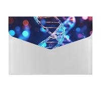 DNA Genetic Helix Expanding File Folder 6 Pockets Accordion File Organizer Portable Letter A4 Size Folders with Snap Closure for Document Paper Receipt Office Supplies