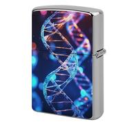 DNA Genetic Helix Lighter Case Copper Lighter Cover Custom Metal Protective Lighters Sleeve Without Insert Personalized Reusable Shell Standard Size Gift for Men Women