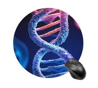 DNA Genetic Helix Mouse Pad Round Laptop Mouse Mat Cute Computer Mousepad Keyboard Pad Non-Slip Desk Pads for Gaming Office Work Home