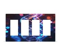 DNA Genetic Helix Outlet Cover Exquisite Durable Decorative Wall Plate Premium Polycarbonate Thermoplastic 4-Gang Faceplate Covers Fashion Hidden Screw Light Switch Cover