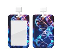 DNA Genetic Helix Printed Card Badge Holder Id Badge Card Holder Badge Holders with Lanyards for Offices Staff Access Card Metro Card