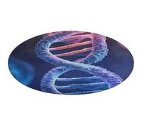 DNA Genetic Helix Round Area Rug Non Slip Backing Doormat Water Absorbent Plush Throw Low-Pile Non-Slip Floor Mat Carpet for Living Room Bedroom Entryway Nursery Room 90 * 90cm