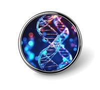 DNA Genetic Helix Round Badge Personalized Metal Lapel Pin Badges Fit Clothing Bags Hat Humorous Printed Brooch Badge Party Decorations Accessories for Men Women