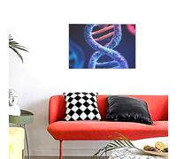 Dna Genetic Helix Wall Art Posters Modern Prints Painting Framed Pictures Artwork Decoration For Living Room Kitchen Bathroom Office Ready To Hang 12x18in