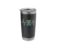 DNA Genetics Heartbeat Double Helix EKG Pulse Science Funny Stainless Steel Insulated Tumbler
