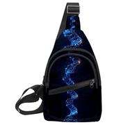 DNA Helix (1) Crossbody Bag with Adjustable Shoulder Strap, Shoulder Bag for Men and Women Sling Backpack for Travel, Cycling, Work, Sport