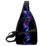 DNA Helix (3) Small Crossbody Sling Backpack Bag for Women Men