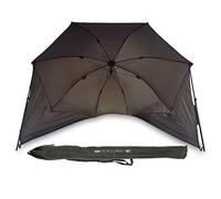 DNA Leisure 50" Waterproof Brolly Umbrella Carp Coarse Fishing Day Shelter with Storm Sides and Poles