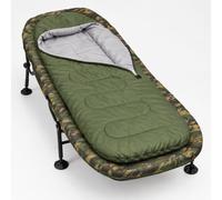 DNA Leisure Carp Fishing Bedchair Compact 6 Leg Camo Padded Pillow Adjustable & Sleeping Bag