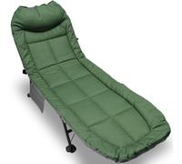 DNA Leisure Carp Fishing Bedchair with 6 Legs - Thick Padded Reclining Chair Bed System with Pillow - Ideal for Beginners, Camping & Overnight Sessions