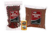 DNA Leisure Coarse Fishing Bait Bundle Soft Pellets, 500g Groundbait & Liquid Booster - PVA Friendly Carp & Coarse Fishing Kit (No Bucket)