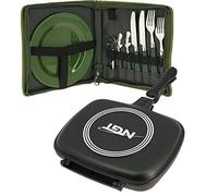 DNA Leisure Cooking Double Side Grill Pan with Complete Cutlery Set | Camping | Carp Fishing |