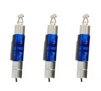 DNA Leisure Fishing Bite Indicators LED Bobbins Swinger Hangers Jack Plug Carp Tackle x 3 (Blue)