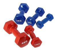 DNA Leisure Set Of 2 x Dumbbells Gym Weights Non Slip Iron Vinyl Coating 1kg 2kg 3kg 4kg For Women And Men (2 X 3KG Dumbbell)