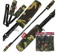 DNA Leisure Tip & Butt Fishing Rod Protectors 3 Piece Set Elasticated DPM Camo Rod Sleeves Fishing Rod Tip Protector Butt Sleeve Carp Coarse Fishing Storage Transport Tackle Accessory