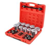 DNA Motoring 27pcs Universal Press and Pull Sleeve Kit, Wheel Bearing/Suspension Bushing Removal Tool Set w/ 22 Adapters (34-80mm ID) & M10-M18 Press Spindles, TOOLS-00783