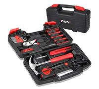 DNA MOTORING 39-Piece Household Tool Set General Repair Small Hand Tool Kit Storage Case for Home Garage Office College Dormitory Use, Red, TOOLS-00006