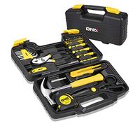 DNA MOTORING 39-Piece Household Tool Set General Repair Small Hand Tool Kit Storage Case for Home Garage Office College Dormitory Use, Yellow, TOOLS-00007