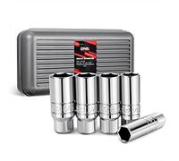 DNA Motoring 5-Pcs 3/8-inch Drive Spark Plug Socket Set - 5/8" 3/4", 13/16", 14mm, 18mm, SAE & Metric, Cr-V,TOOLS-00152