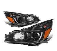 DNA MOTORING HL-OH-SLEG13-BK-AM Black Amber OE Style Projector Headlights Replacement For 10-14 Legacy Outback