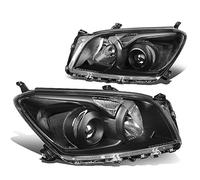 DNA Motoring HL-OH-TRAV409-BK-CL1 Black Housing Clear Corner Projector Headlights Replacement For 09-12 Rav4