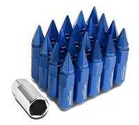 DNA MOTORING LN-ZTL-9031-15-BL 20Pcs M12 x 1.5 Open/Closed End Wheel Lug Nuts w/Deep Drive Extension, 20mm OD/90mm H, Blue