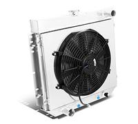 DNA Motoring RA+FS-FM69V8-3 3-Row Aluminum Radiator with Fan Shroud Compatible with 69-70 Mustang V8 / 71-73 Maverick/Comet