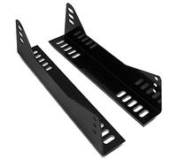 DNA MOTORING SMB-001 Pair of Mild Steel Adjustable Holes Bucket Seat Side Mounting Adapter Bracket Kit, Black