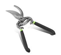 DNA Motoring TOOLS-00112 Heavy Duty Steel Curved Blade Pruners, 1 Inch, Garden Pruners with Steel Blade Design, Green/Black Vinyl Grips Handle