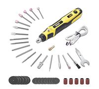 DNA MOTORING TOOLS-00220 Power Rotary Tool Kit, 3.7V Cordless Mini Grinder Multi-Tool Set for Drilling Grinding Polishing Engraving and Cutting,Yellow