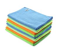 DNA MOTORING TOOLS-00257 Cleaning Towels Car Washing Microfiber Cloth for Auto Detailing Home Kitchen, 12x16 Inch, Yellow, Orange, Blue, Green, Pack of 12