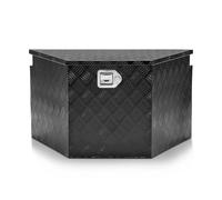 DNA MOTORING Trailer Tongue Box Truck Tool Box, Lockable Storage Box Truck Bed Tool Box Aluminum Truck Tool Box for Bed of Truck, with Lock & Keys, 32.5" X 18" X 16", Black, TBOX-T5-012-BK