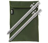 DNA NGT Carp/Coarse Fishing 2x 20-35cm Extendable Stainless Steel Bank Stick Set with Included Nylon Storage Pouch