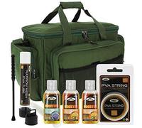 DNA NGT Carp Coarse Fishing Green Insulated Carryall with Narrow PVA Tube & FREE Plunger. 20m PVA String & 3x Bait Booster Liquids Glugs