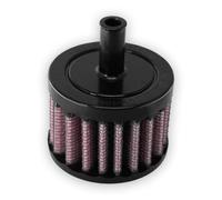 DNA Round Crank Case Vent Male Air Filter with 10mm Inlet, 37mm Length, 22mm Neck Length and Rubber Top PN: CV-10M