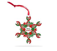 DNA Snowflake Shaped Ornaments for Christmas Tree, DNA Themed Xmas Ornament, Science Biology Double Helix Ornaments Keepsake for Science Lab Decor, Scientist Biologist Gift, Gift for Chemistry Teacher
