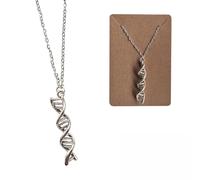 DNA Structure Helix Necklace Health Family History Genes Earring Lab Geek Gift Biology Genetics Medicine Silver Chain Jewellery Medical Medical Hospital