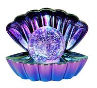 Dnaaz Opalescent.Metallic-Col.Ch'g Clam wt Glitter Pearl Sea Shell LED Colour Changing Lamp