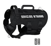 DNALLRINO Tactical Dog Harness for Medium Large Dogs, Breathable Air Mesh Dog Vest Harness, Military Dog Vest with Two Handles, Large Hook and Loop Panels for DIY Patch with No Pull Buckle