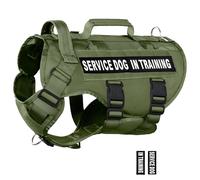 DNALLRINO Tactical Dog Harness for Medium Large Dogs, Breathable Air Mesh Dog Vest Harness, Military Dog Vest with Two Handles, Large Hook and Loop Panels for DIY Patch with No Pull Buckle