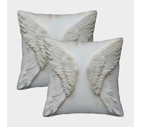 DNAVSOETR 3D Printed Angel Wings Throw Pillow Covers Modern Square Cushion Cover Garden Cushion Super Soft Pack of 2 for Patio,Couch, Tent, Balcony And Sofa 45x45cm