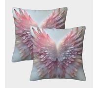 DNAVSOETR 3D Printed Angel Wings Throw Pillow Covers Modern Square Throw Pillow Decorative Super Soft Pack of 2 for Sofa Couch Bed 40x40cm