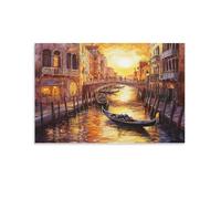 DNAVSOETR Venice Water City Poster Artwork Canvas Prints Picture Modern Canvas Wall Art Picture Wall Hanging for Living Room Bedroom Home Decorations 20x30inch(50x75cm)