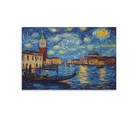 DNAVSOETR Venice Water City Poster Artwork Canvas Prints Picture Modern Canvas Wall Art Picture Wall Hanging for Living Room Home Decorations 08x12inch(20x30cm)