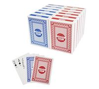 DNB 12 Deck Canasta Cards - 6 Decks Blue and 6 Decks Red Playing Cards with Point Values - Includes Canasta and Hand and Foot Rules