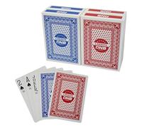 DNB 4 Deck Canasta Cards - 2 Decks Blue and 2 Decks Red Playing Cards with Point Values - Includes Canasta and Hand and Foot Rules