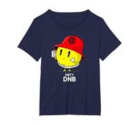 DnB Music Liquid Junglist EDM Dirty Drum and Bass T-Shirt, Women's Plus, Navy Blue, 2X