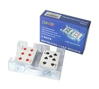 DNB SPORTS DNB Revolving Playing Card Tray - 2 Deck Plastic Rotating Canasta Card Holder, Transparent
