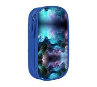 DNBCLEZK 3D Graphics Universe Space Double Layer Large Capacity Pencil Case,Print Polyester Oxford-Cloth Stationery Pouch with Multi Slots, Multi-Compartment Storage Bag